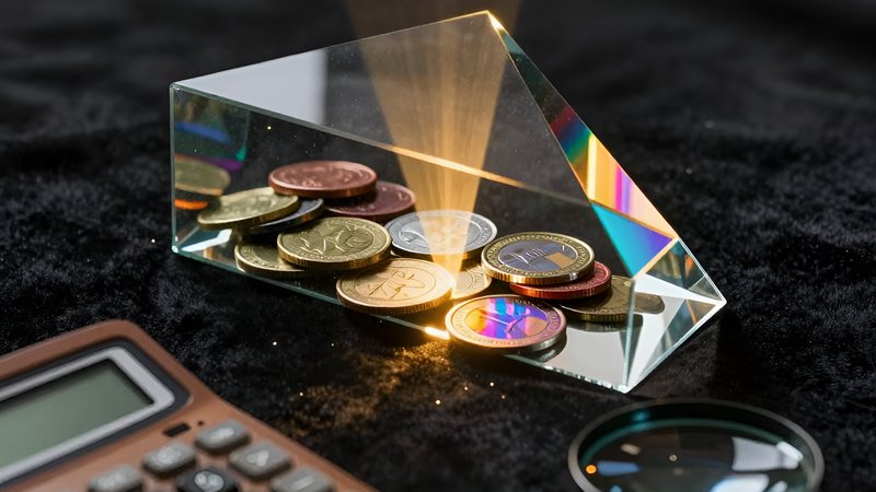 Ein Prisma bricht Licht in Münzen, um Bonus-Umsatzbedingungen mathematisch zu analysieren